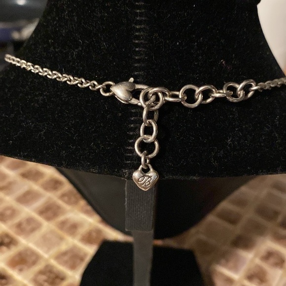 Brighton vintage Montana rose silver floral dog‎ tag style pendant necklace - Picture 4 of 5